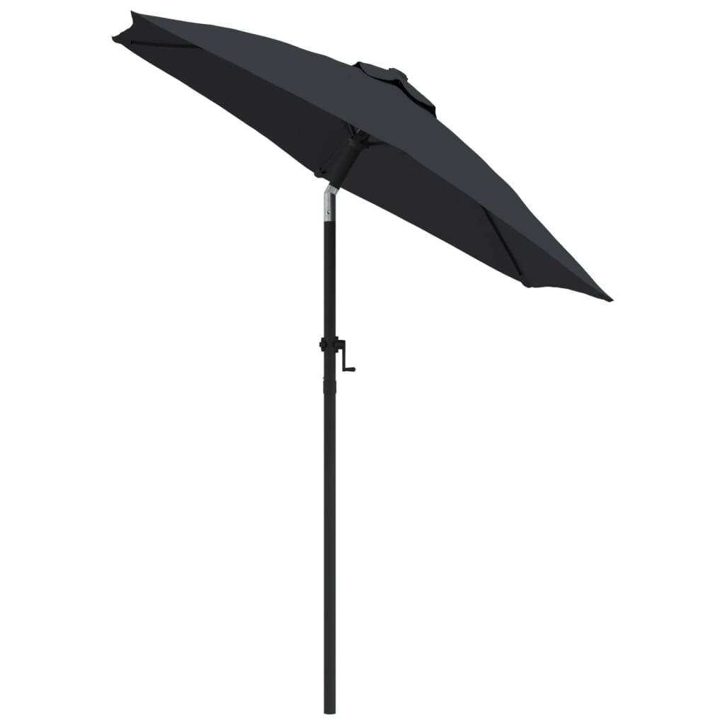 vidaXL Sonnenschirm Schwarz 200 x 224 cm Aluminium