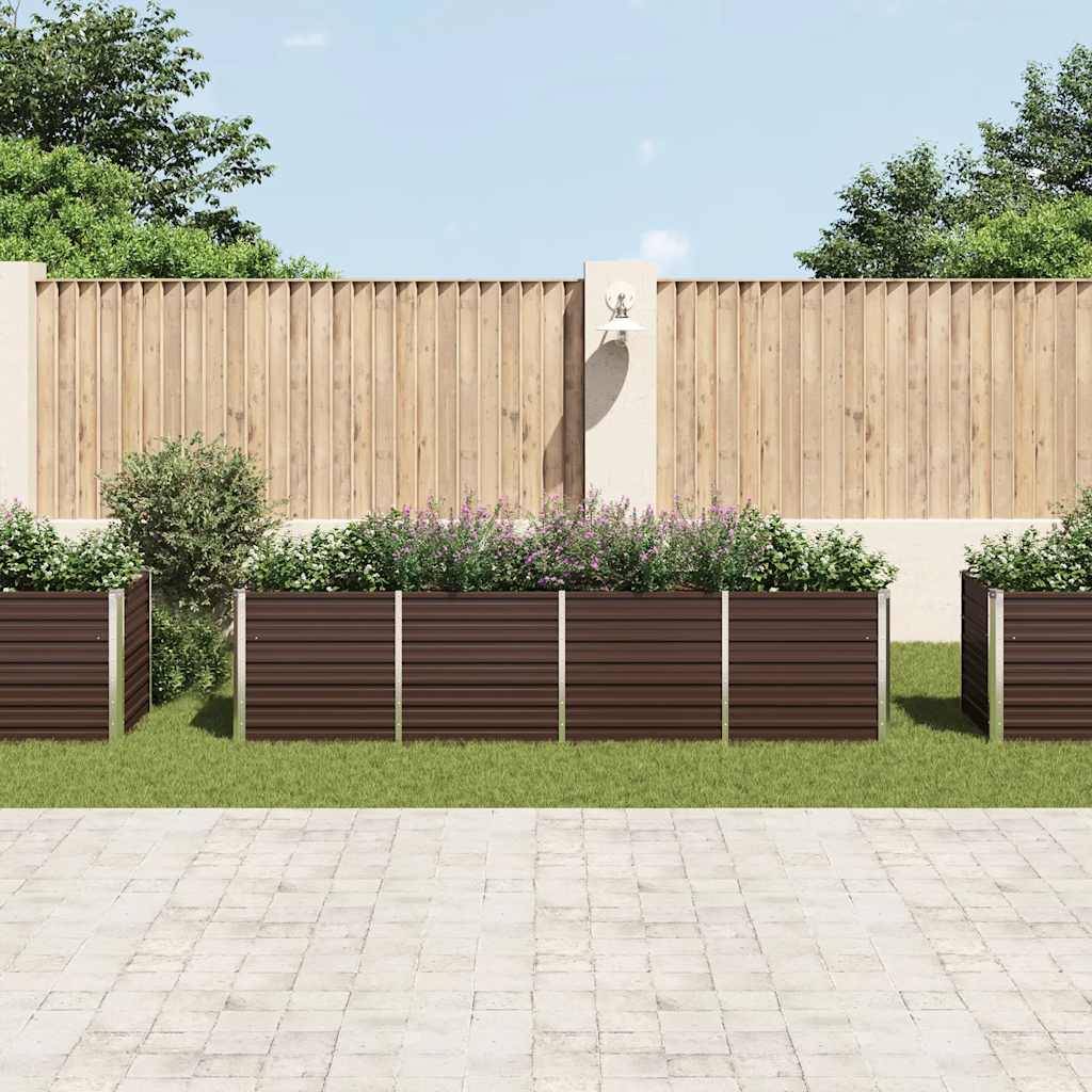 vidaXL Garten-Hochbeet Braun 320 x 80 x 77 cm Verzinkter Stahl