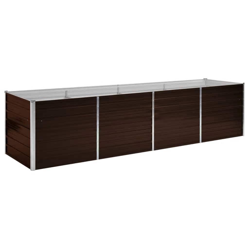 vidaXL Garten-Hochbeet Braun 320 x 80 x 77 cm Verzinkter Stahl