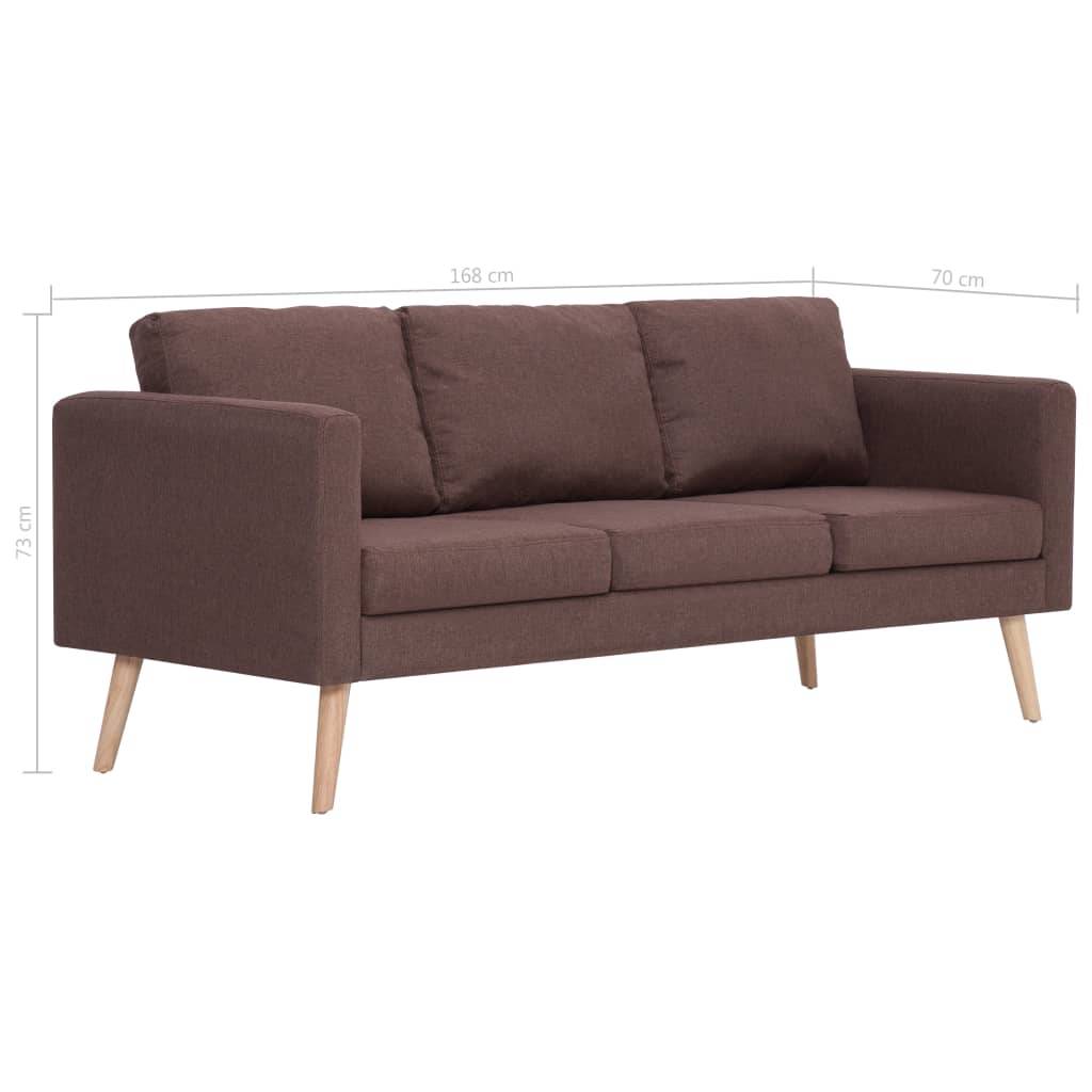 vidaXL 2-tlg. Sofagarnitur Stoff Braun