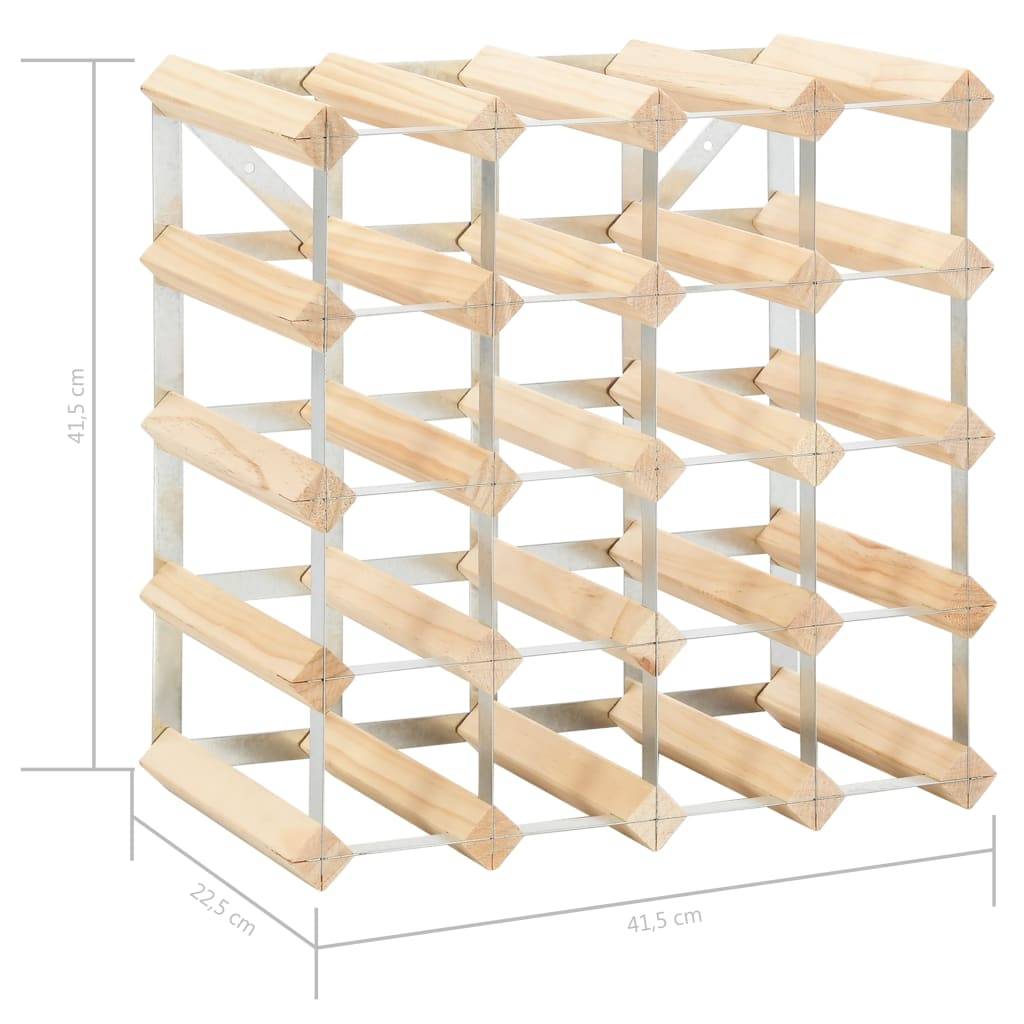 vidaXL Weinregal für 20 Flaschen Massivholz Kiefer