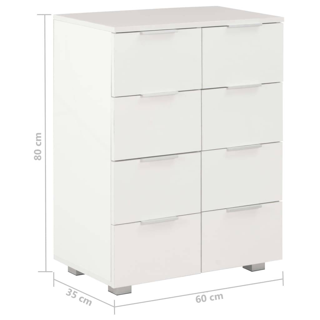 vidaXL Sideboard Hochglanz-Weiß 60x35x80 cm Holzwerkstoff