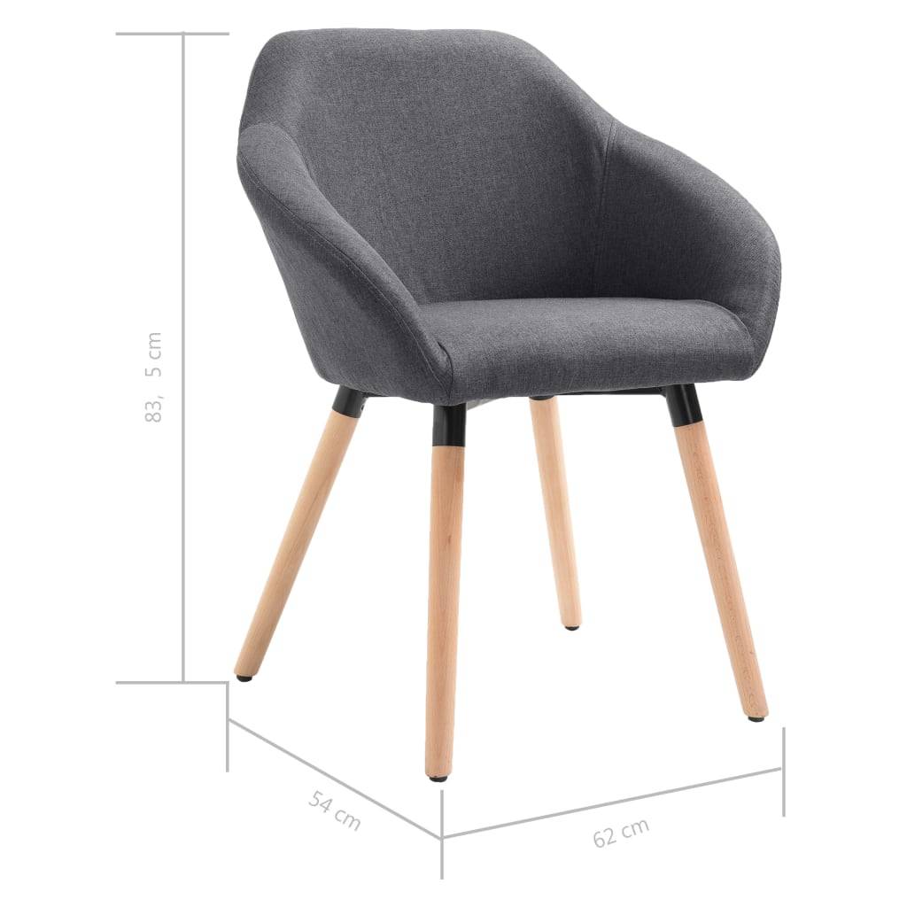 vidaXL Esszimmerstühle 4 Stk. Dunkelgrau Stoff