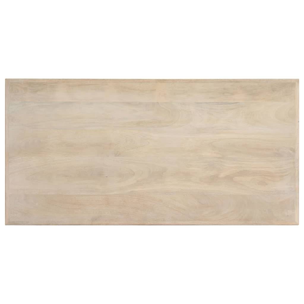 vidaXL Esstisch Weiß 120x60x75 cm Massivholz Mango
