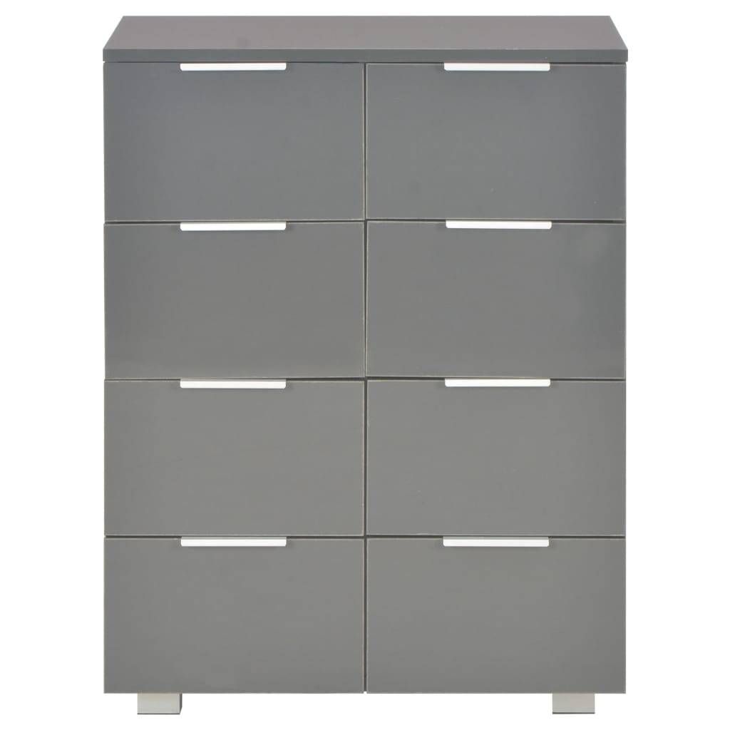vidaXL Sideboard Hochglanz-Grau 60x35x80 cm Holzwerkstoff