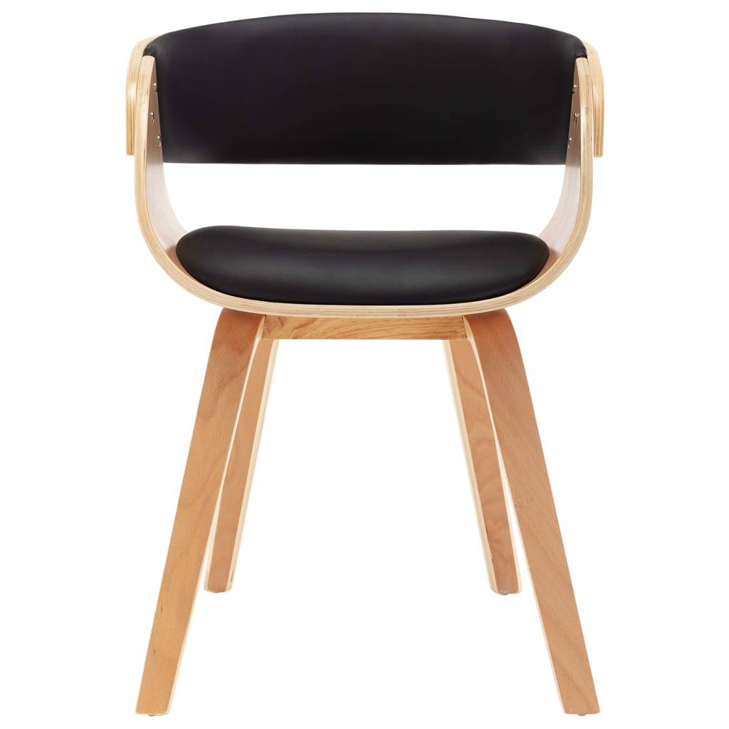 vidaXL Esszimmerstuhl Schwarz Bugholz und Kunstleder