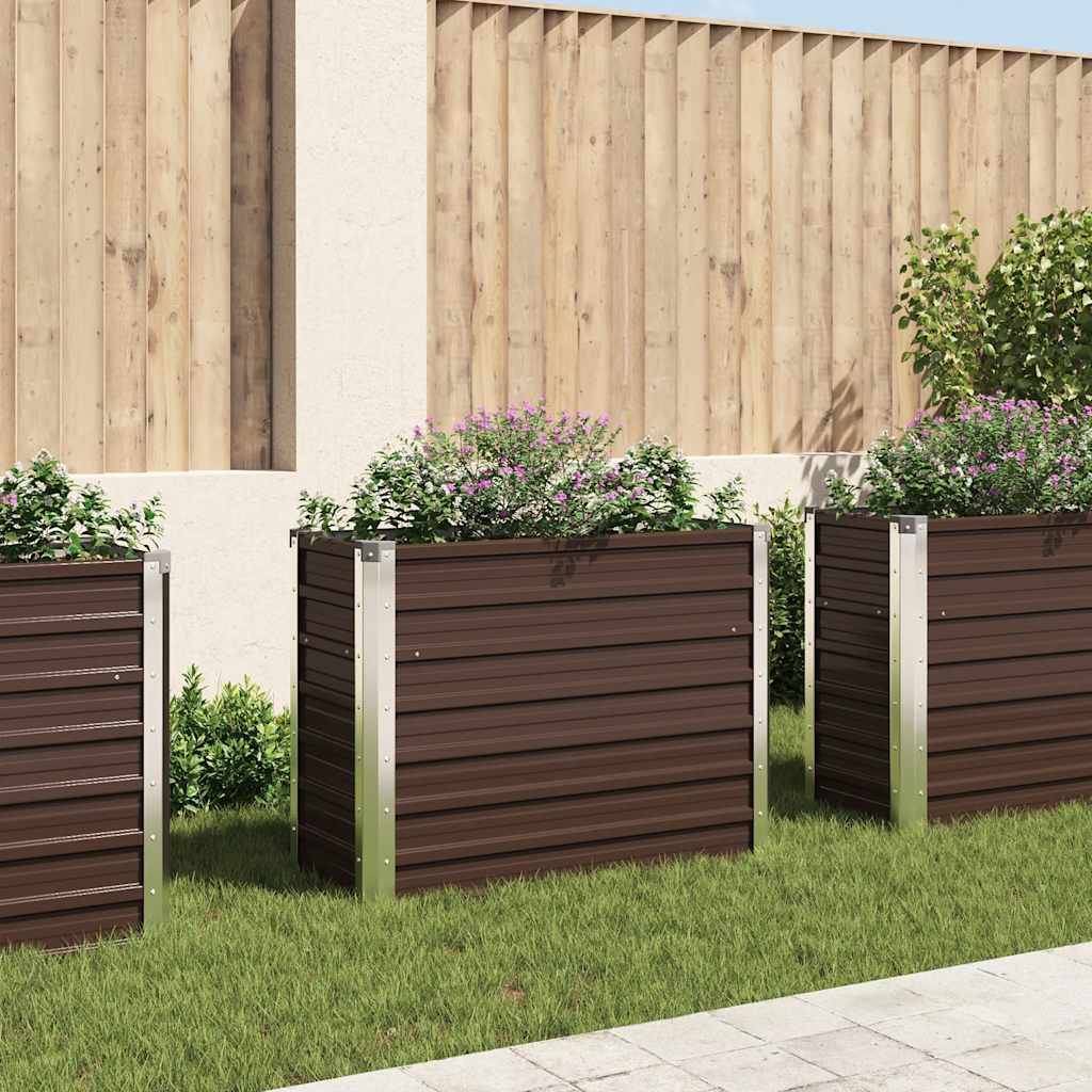 vidaXL Garten-Hochbeet Braun 100 x 40 x 77 cm Verzinkter Stahl