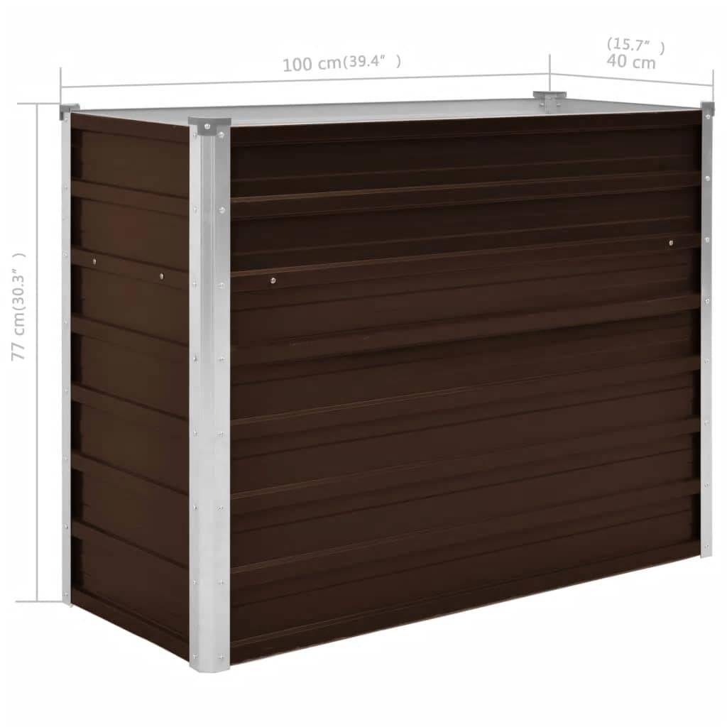 vidaXL Garten-Hochbeet Braun 100 x 40 x 77 cm Verzinkter Stahl