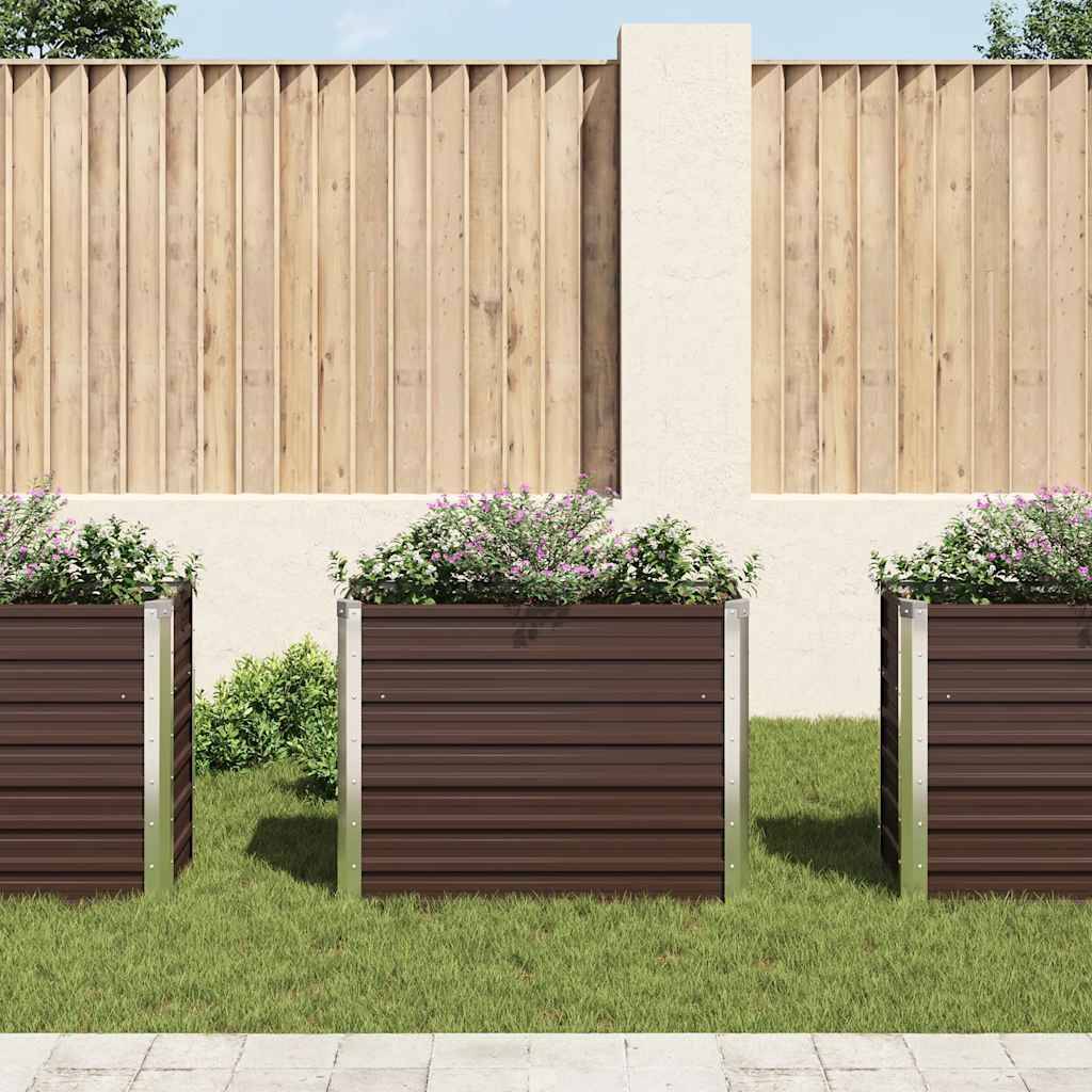 vidaXL Garten-Hochbeet Braun 100 x 40 x 77 cm Verzinkter Stahl