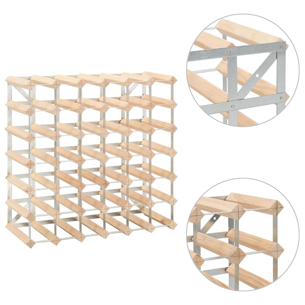 vidaXL Weinregal für 42 Flaschen Massivholz Kiefer