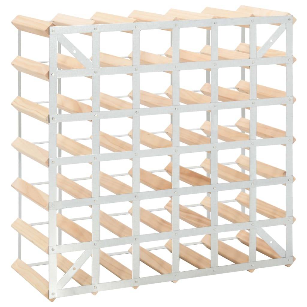 vidaXL Weinregal für 42 Flaschen Massivholz Kiefer