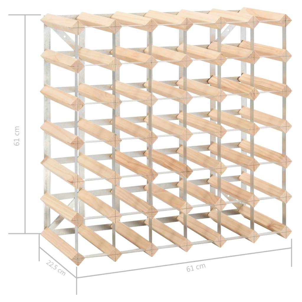 vidaXL Weinregal für 42 Flaschen Massivholz Kiefer
