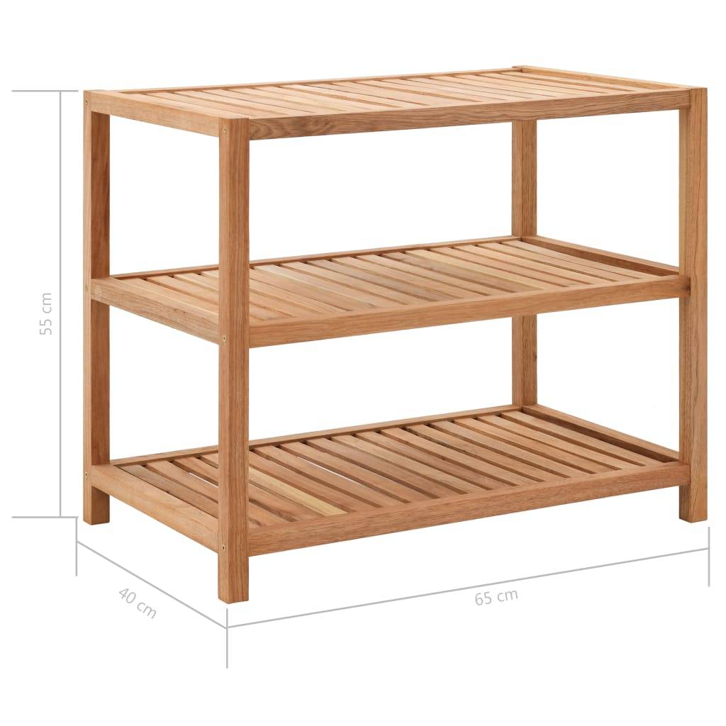 vidaXL Badregal Massivholz Walnuss 65x40x55 cm