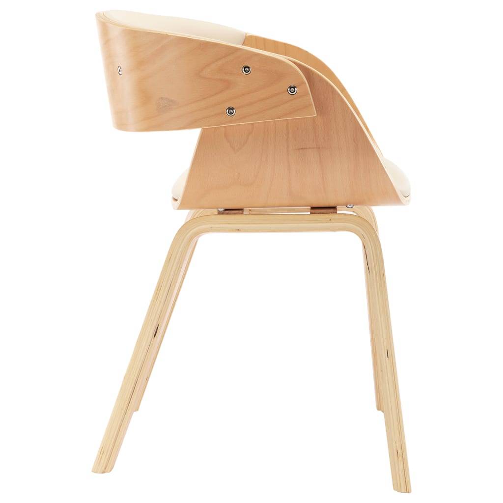 vidaXL Esszimmerstühle 2 Stk. Creme Bugholz und Kunstleder