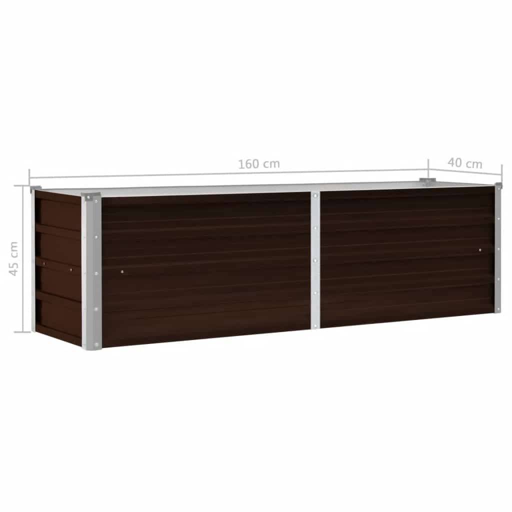 vidaXL Garten-Hochbeet Braun 160 x 40 x 45 cm Verzinkter Stahl