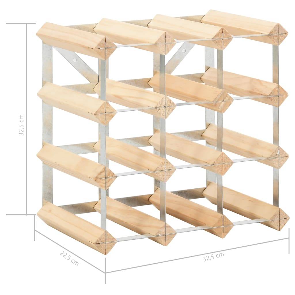 vidaXL Weinregal für 12 Flaschen Massivholz Kiefer