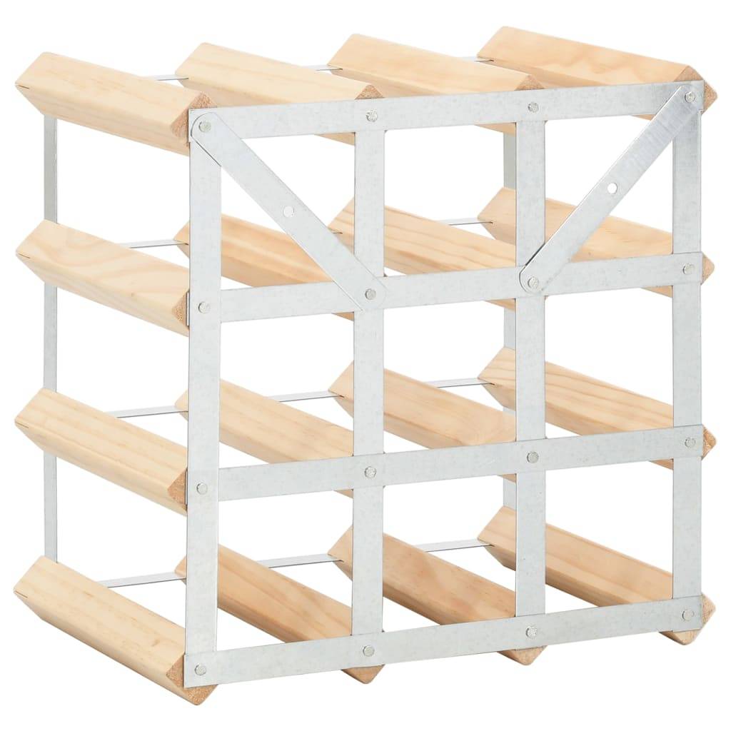 vidaXL Weinregal für 12 Flaschen Massivholz Kiefer