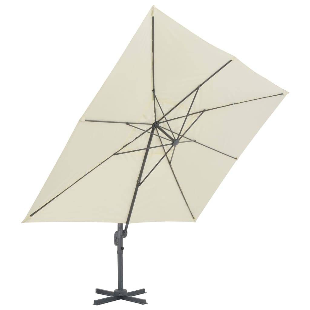 vidaXL Sonnenschirm mit Tragbarem Sonnenschirmständer Sandweiß