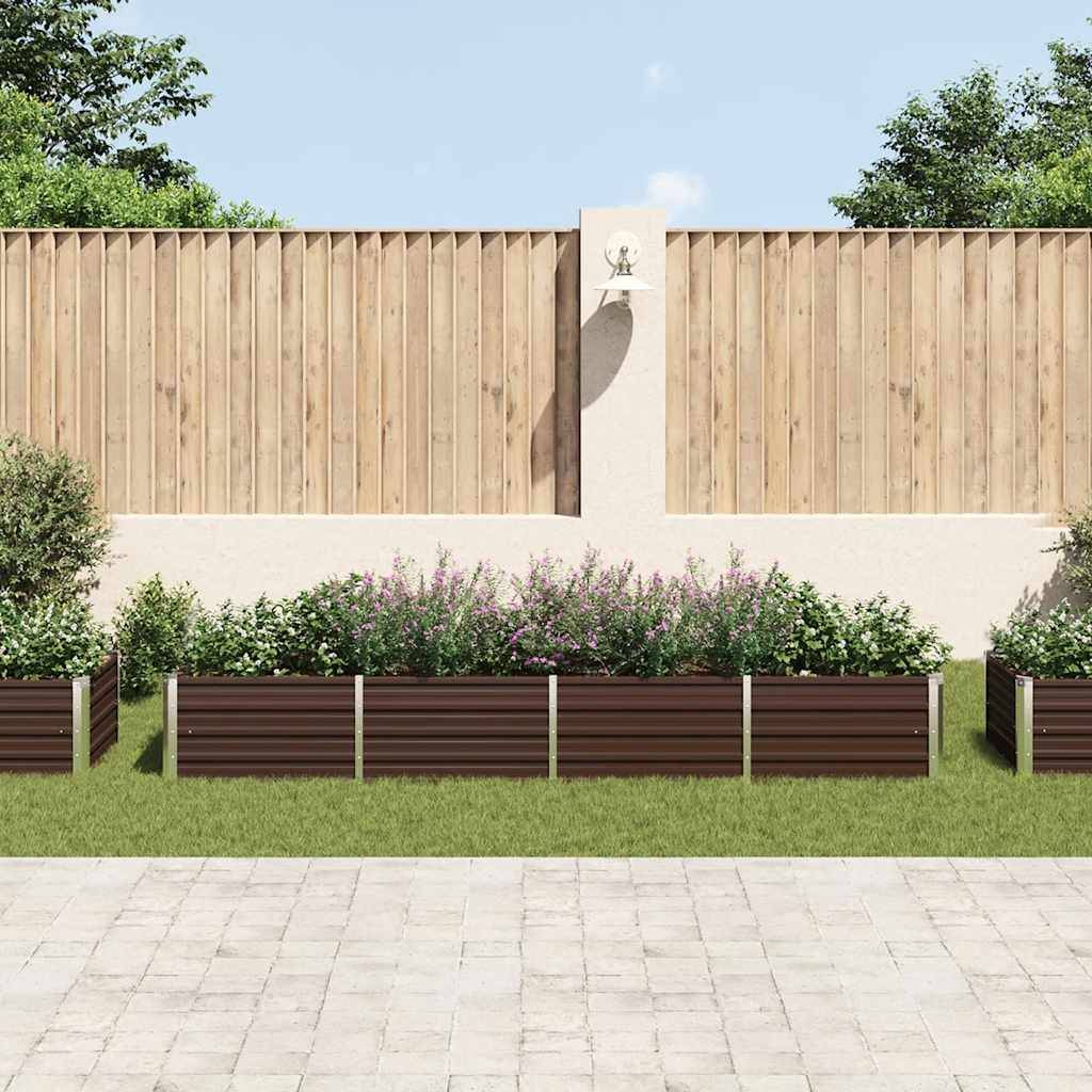 vidaXL Garten-Hochbeet Braun 320 x 80 x 45 cm Verzinkter Stahl