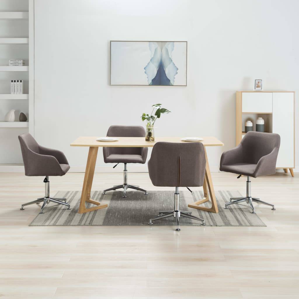 vidaXL Esszimmerstühle Drehbar 4 Stk. Taupe Stoff