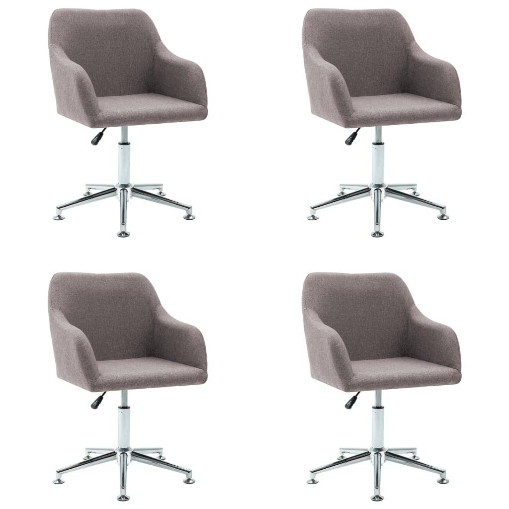vidaXL Esszimmerstühle Drehbar 4 Stk. Taupe Stoff