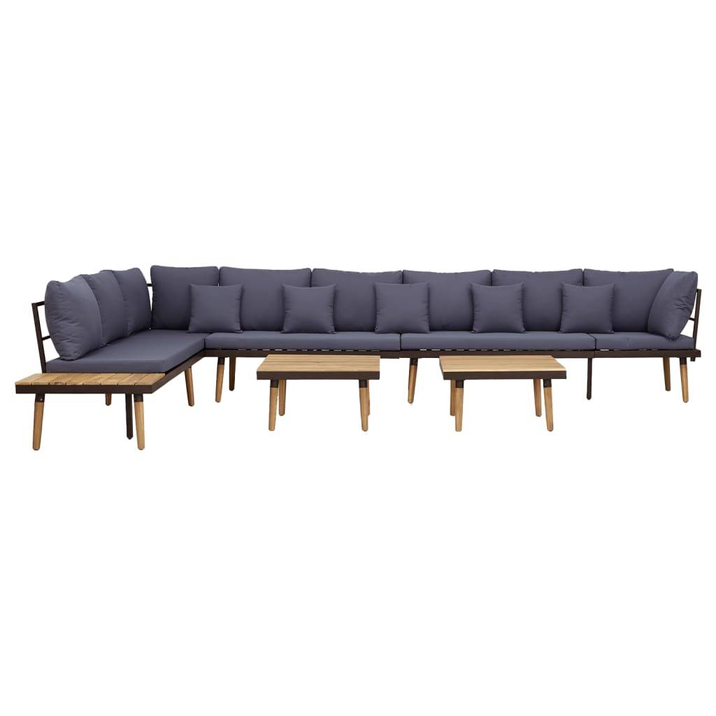 vidaXL Garten-Lounge-Set 8-Sitzer mit Kissen Massivholz Akazie