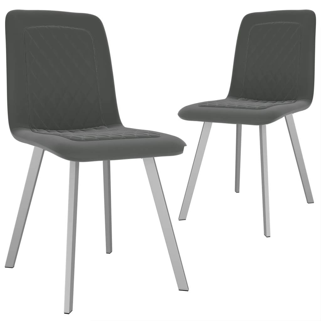 vidaXL Esszimmerstühle 2 Stk. Grau Samt