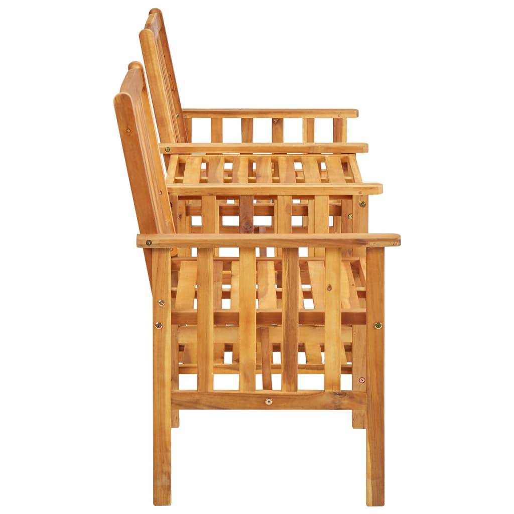 vidaXL Gartenstühle mit Teetisch 159x61x92 cm Massivholz Akazie