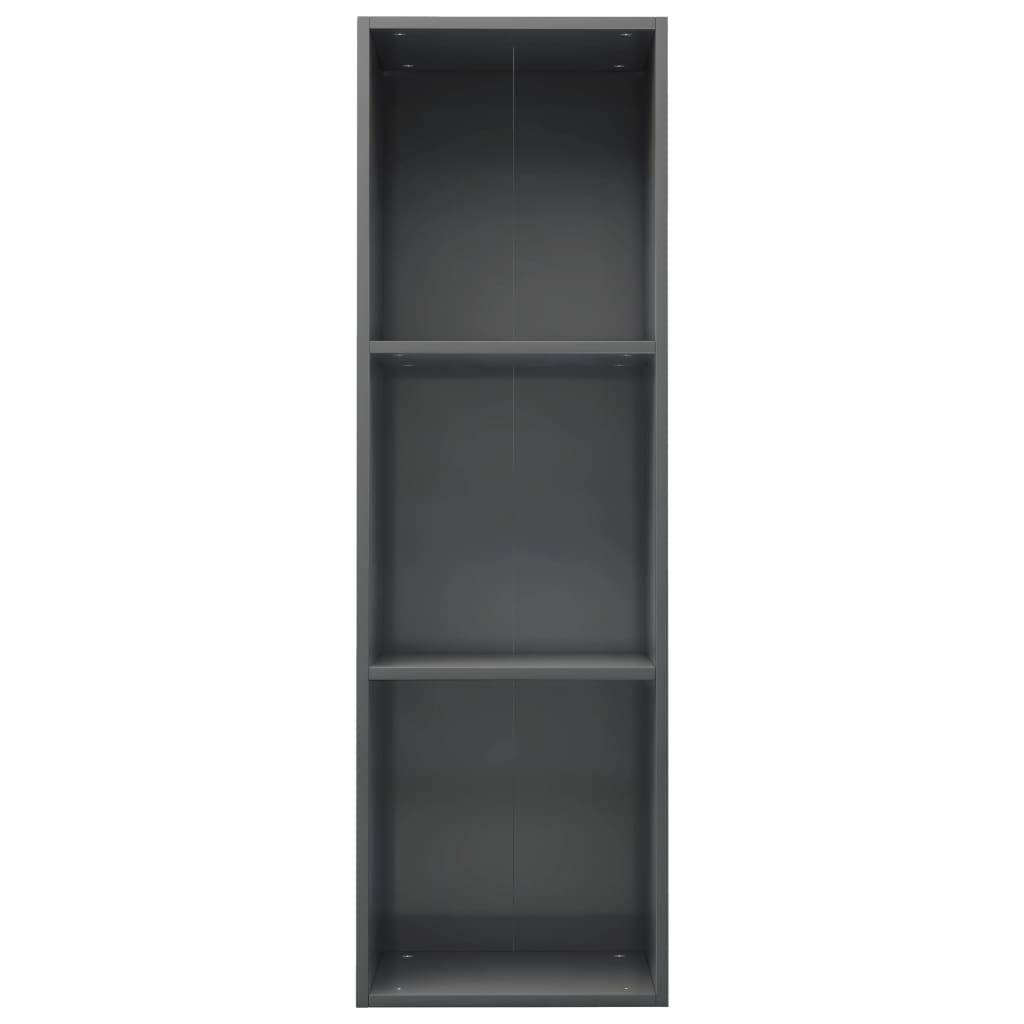vidaXL Bücherregal/TV-Schrank Hochglanz-Grau 36x30x114cm Holzwerkstoff