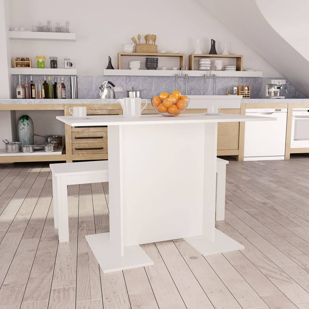 vidaXL Esstisch Weiß 110x60x75 cm Holzwerkstoff