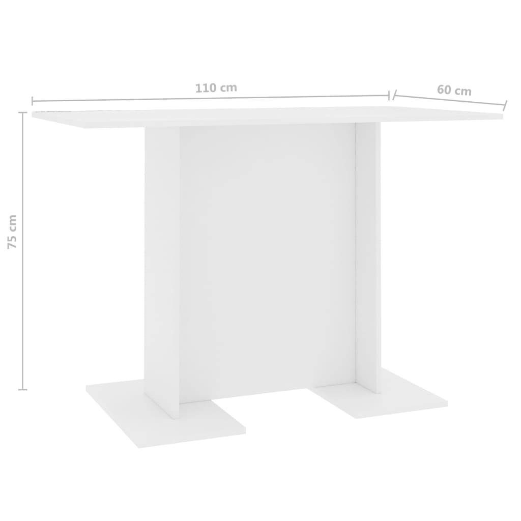 vidaXL Esstisch Weiß 110x60x75 cm Holzwerkstoff