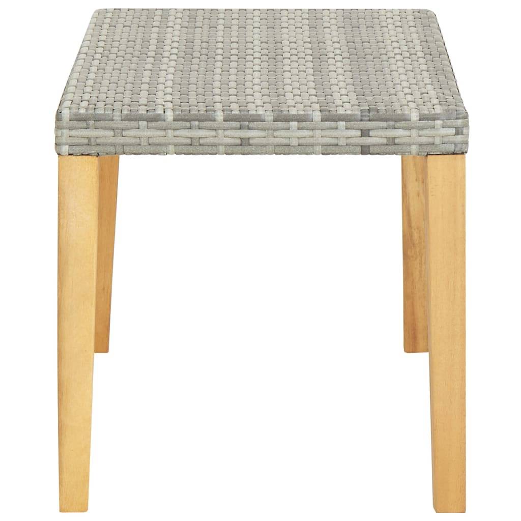 vidaXL Gartenbank 120 cm Grau Poly Rattan und Massivholz Akazie