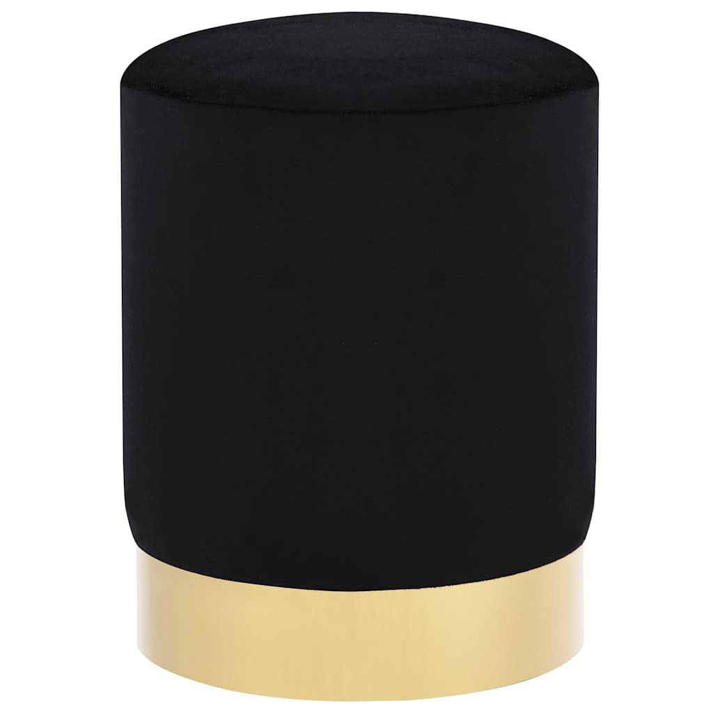 vidaXL Hocker Schwarz und Golden Samt 28 x 36 cm
