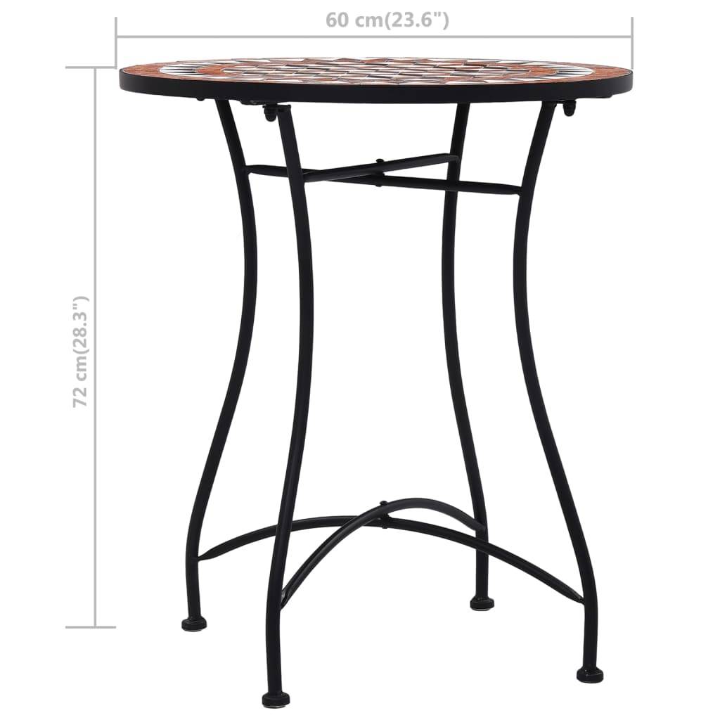 vidaXL Bistrotisch Mosaik Keramik Braun 60 cm