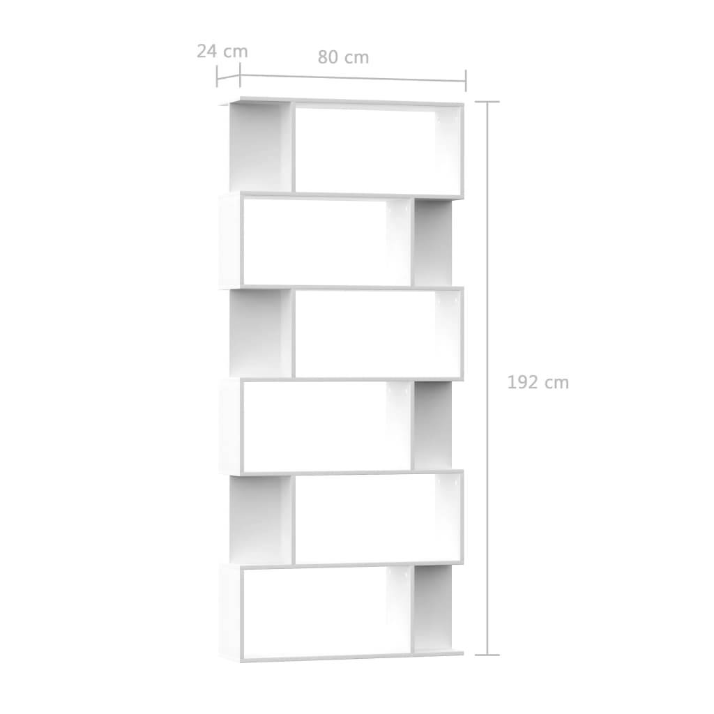 vidaXL Bücherregal/Raumteiler Weiß 80x24x192 cm Holzwerkstoff