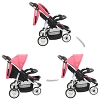 vidaXL 3-Rad-Kinderwagen Rosa und Schwarz vidaXL 3-Rad-Kinderwagen Rosa und Schwarz