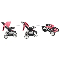 vidaXL 3-Rad-Kinderwagen Rosa und Schwarz vidaXL 3-Rad-Kinderwagen Rosa und Schwarz