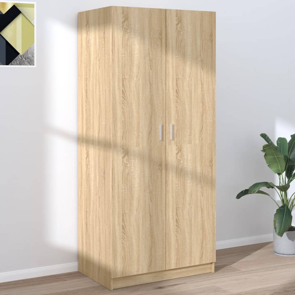 vidaXL Kleiderschrank Sonoma-Eiche 80x52x180 cm Holzwerkstoff