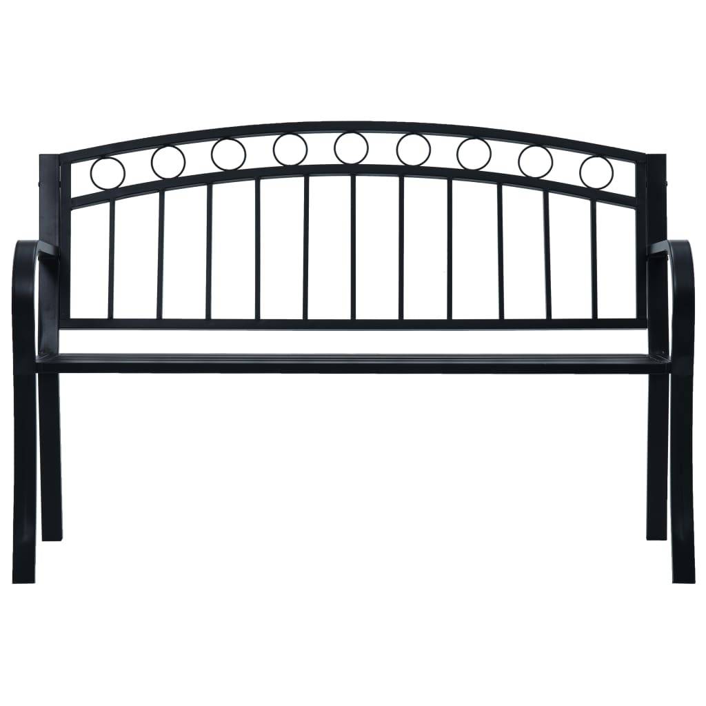 vidaXL Gartenbank 125 cm Schwarz Stahl