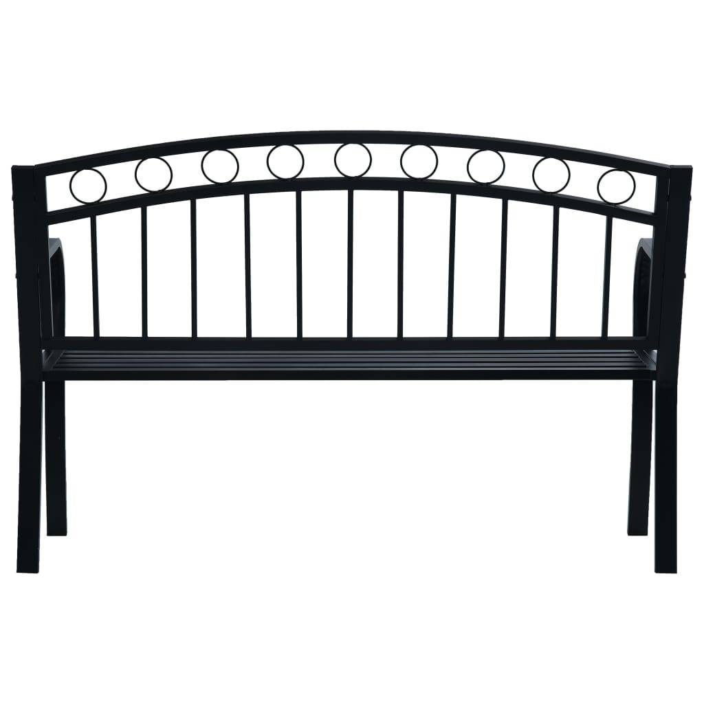 vidaXL Gartenbank 125 cm Schwarz Stahl