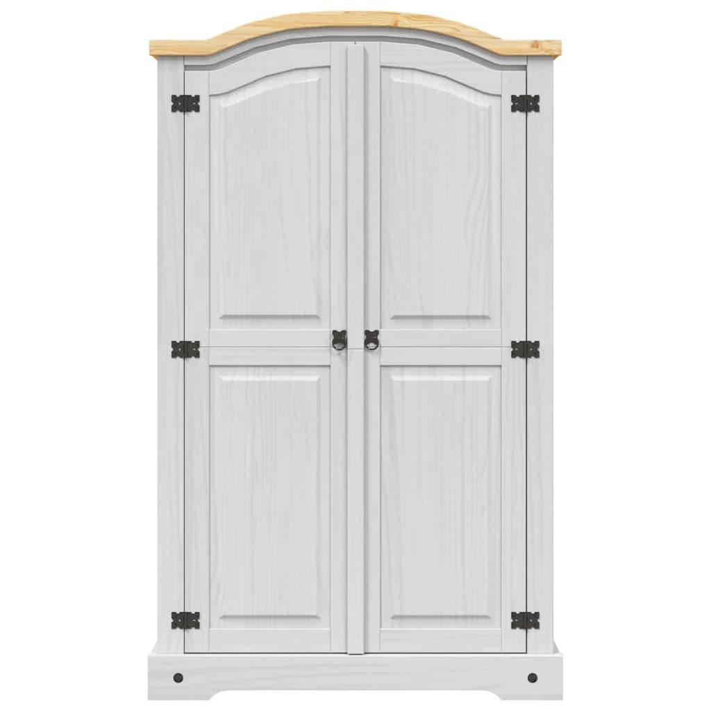 vidaXL Kleiderschrank Mexiko-Stil Kiefernholz 2 Türen Weiß