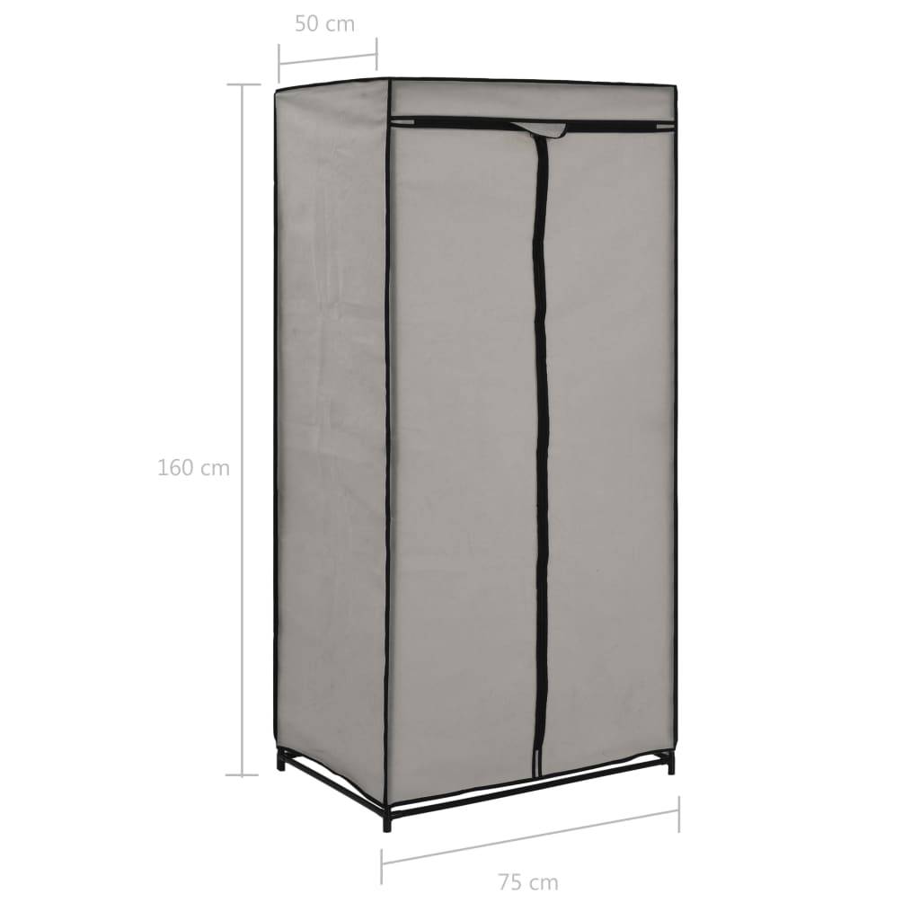 vidaXL Kleiderschränke 2 Stk. Grau 75×50×160 cm