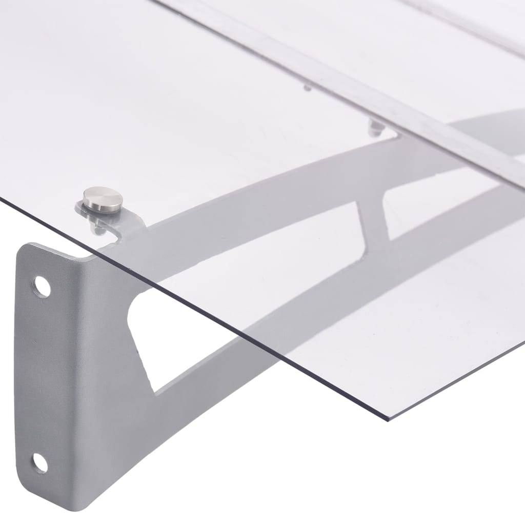 vidaXL Türvordach Silbern und Transparent 150x90 cm PET
