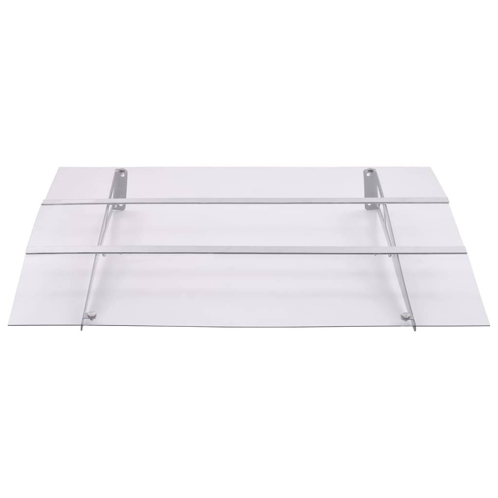 vidaXL Türvordach Silbern und Transparent 150x90 cm PET