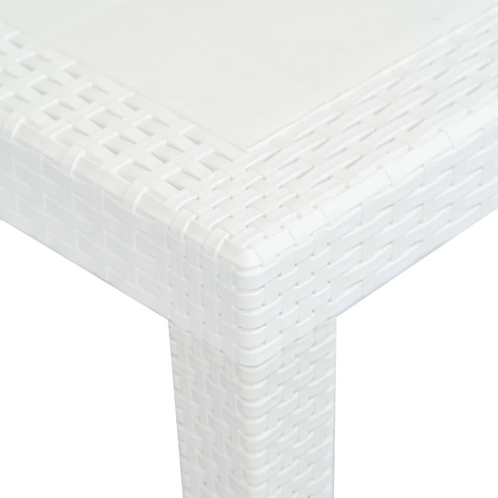 vidaXL Gartentisch Weiß 150x90x72 cm Kunststoff Rattan-Optik