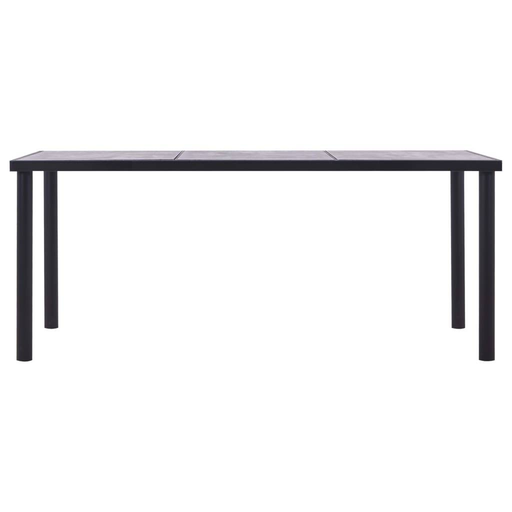vidaXL Esstisch Schwarz und Betongrau 180 x 90 x 75 cm MDF