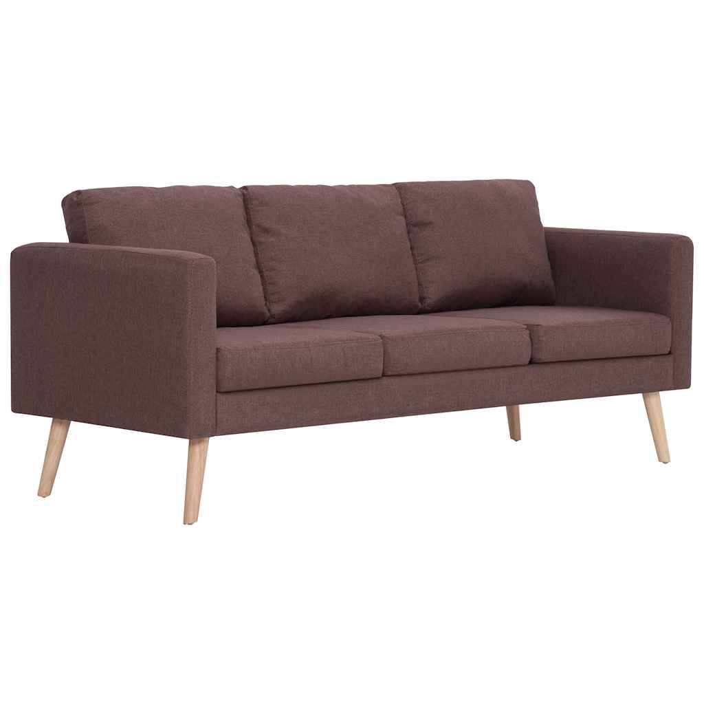 vidaXL 2-tlg. Sofagarnitur Stoff Braun