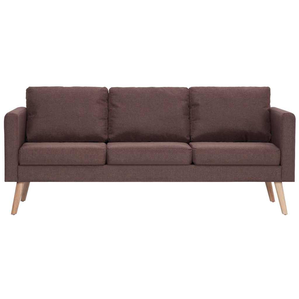 vidaXL 2-tlg. Sofagarnitur Stoff Braun