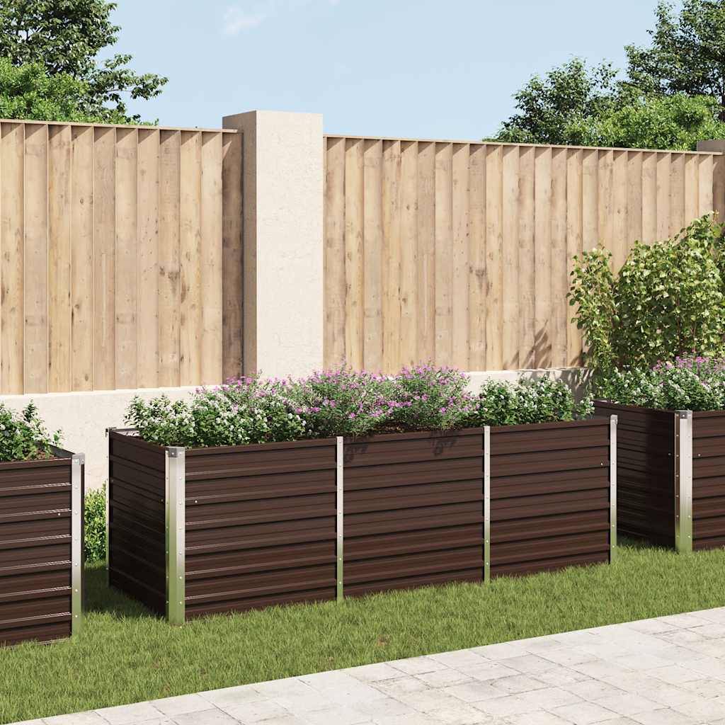vidaXL Garten-Hochbeet Braun 240 x 80 x 77 cm Verzinkter Stahl