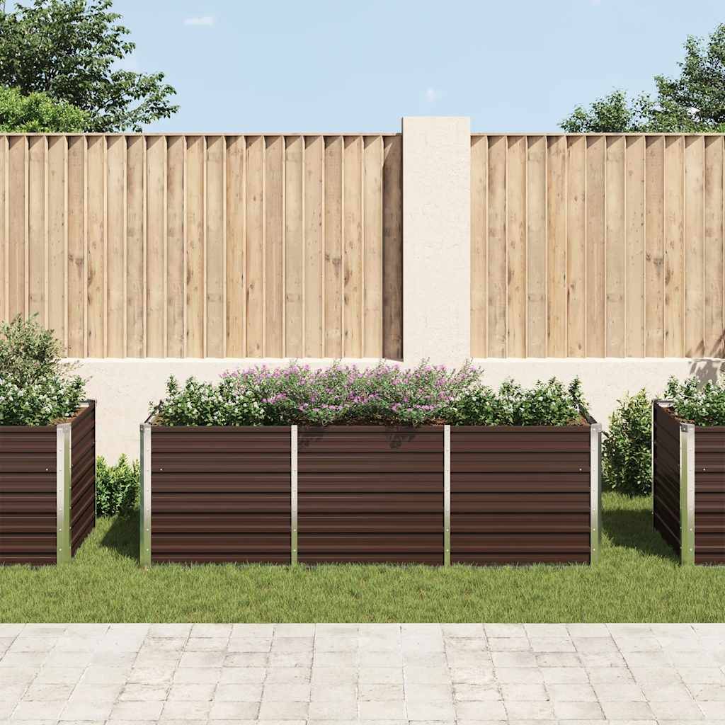 vidaXL Garten-Hochbeet Braun 240 x 80 x 77 cm Verzinkter Stahl